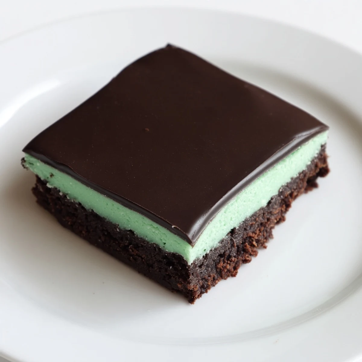 Freshly cut Shamrock Mint Brownies with Chocolate Ganache highlight fudgy edges and rich, chocolatey aroma for St. Patrick's Day parties.