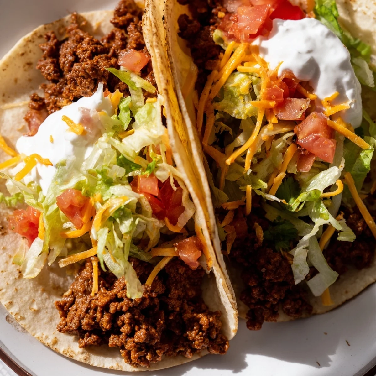 Ready for a weeknight dinner, these Beef Tacos with Homemade Taco Seasoning feature golden-brown beef, melted cheddar, and a bright squeeze of lime on a toasted tortilla.