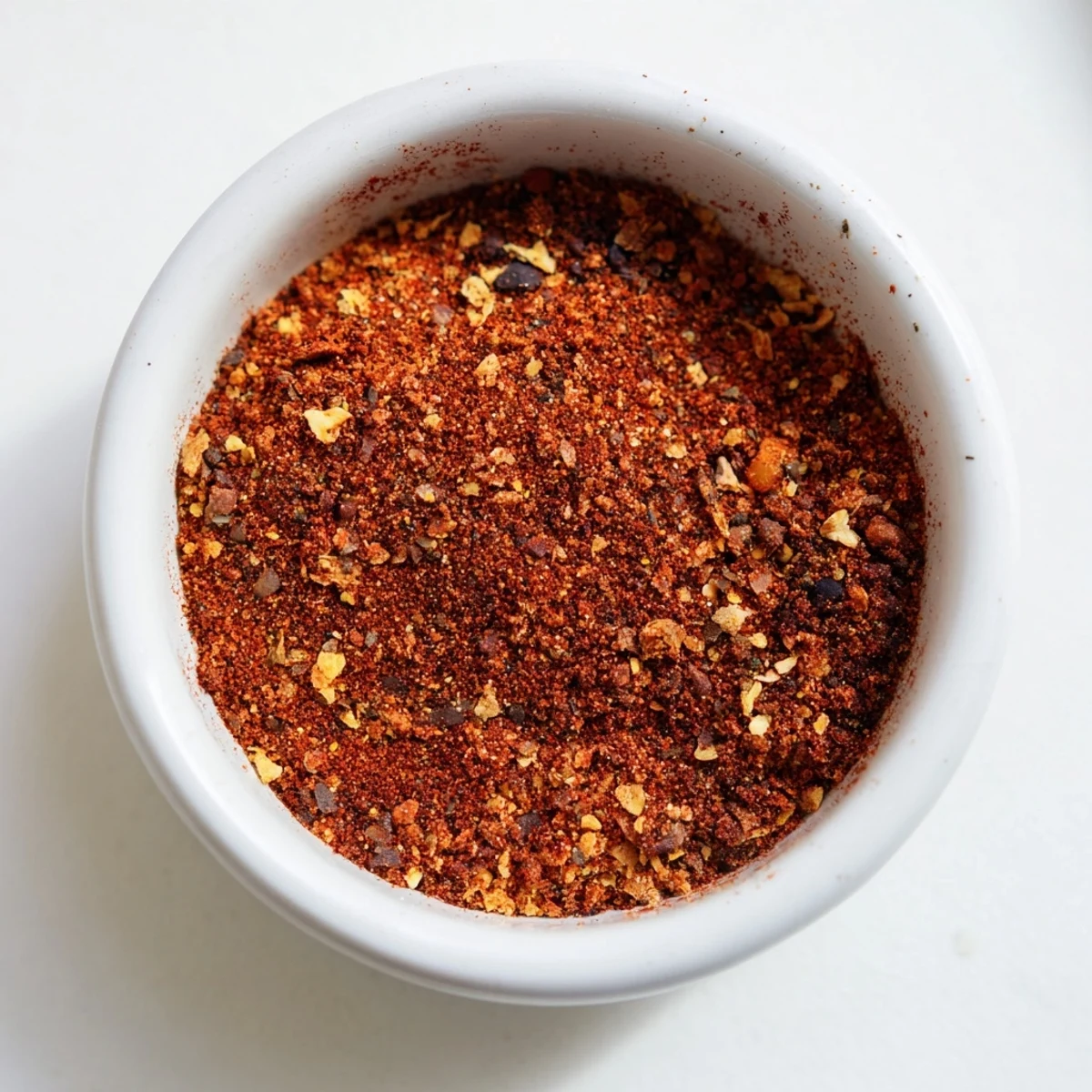 Glass spice jar labeled Easy Homemade Taco Seasoning Mix beside a bowl of seasoned ground beef for tacos.