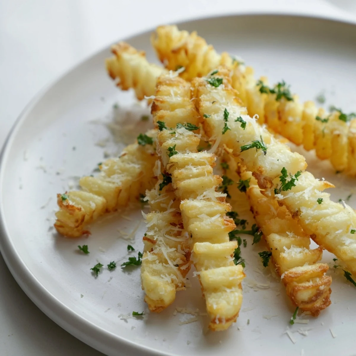 Golden, crispy Crispy Mashed Potato Fries with a fluffy center are served alongside a creamy dipping sauce.