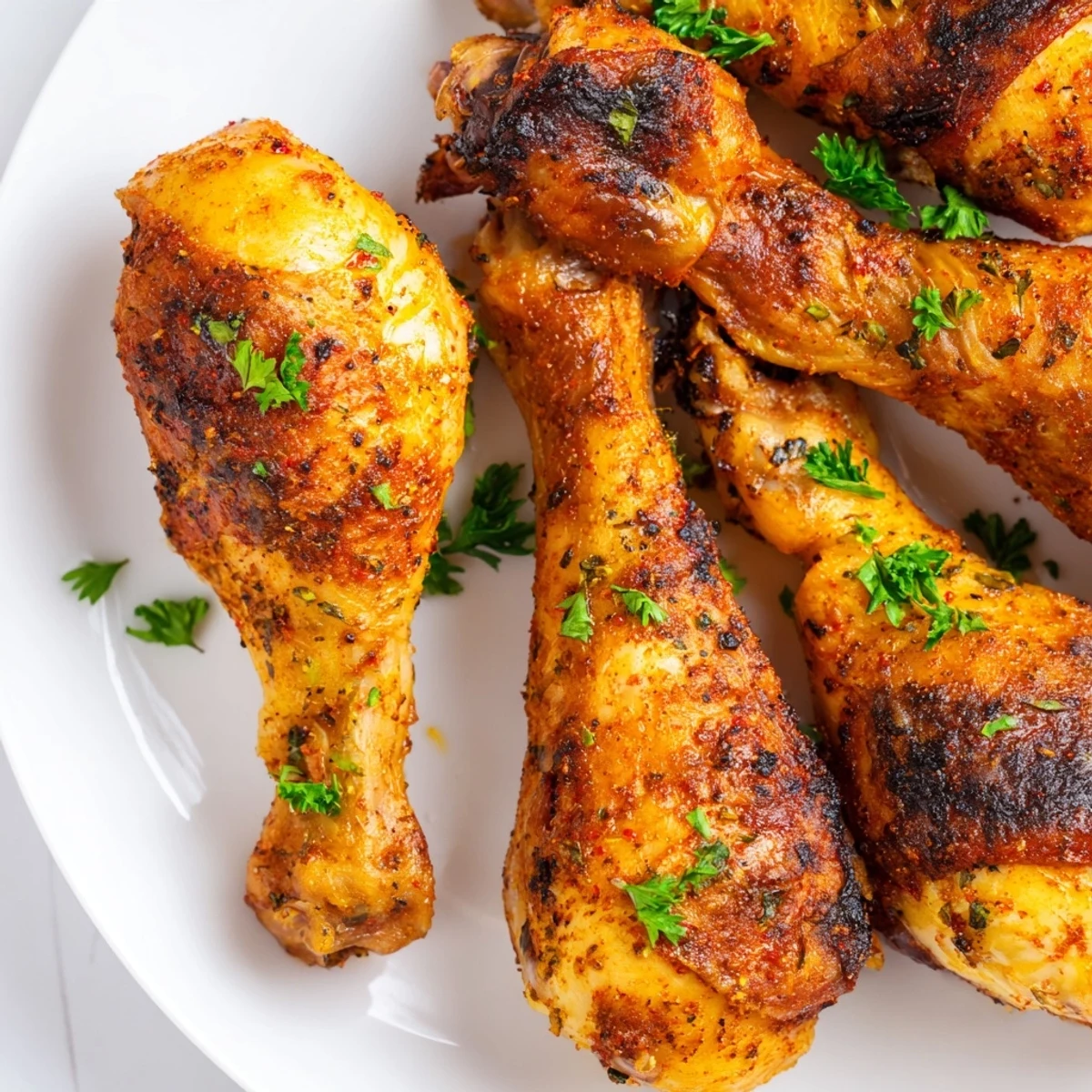 Perfectly seasoned oven baked chicken legs roasted to golden brown with aromatic spices