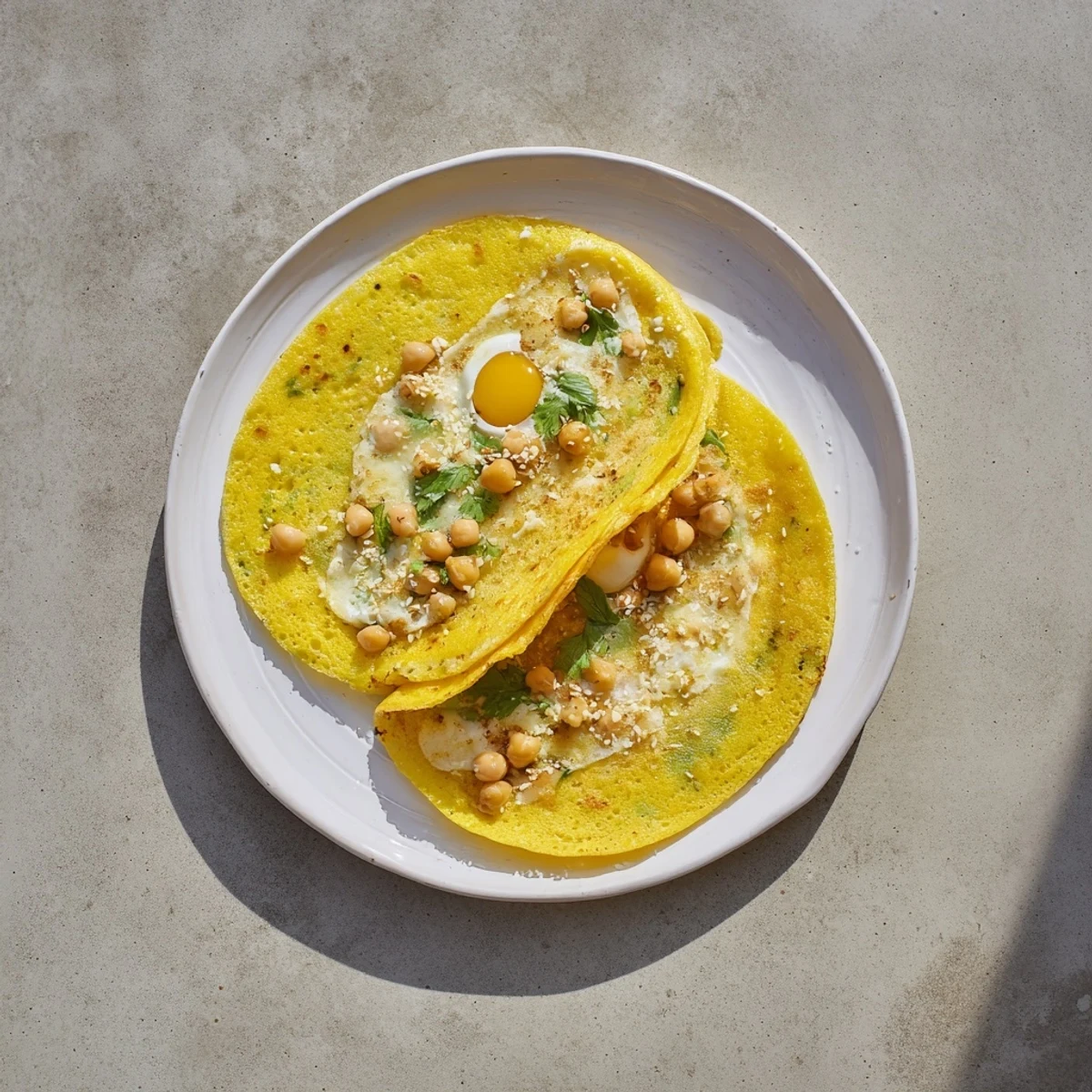Crispy Burmese Mont Lin Ma Yar street food snacks paired together with fresh herbs and sesame