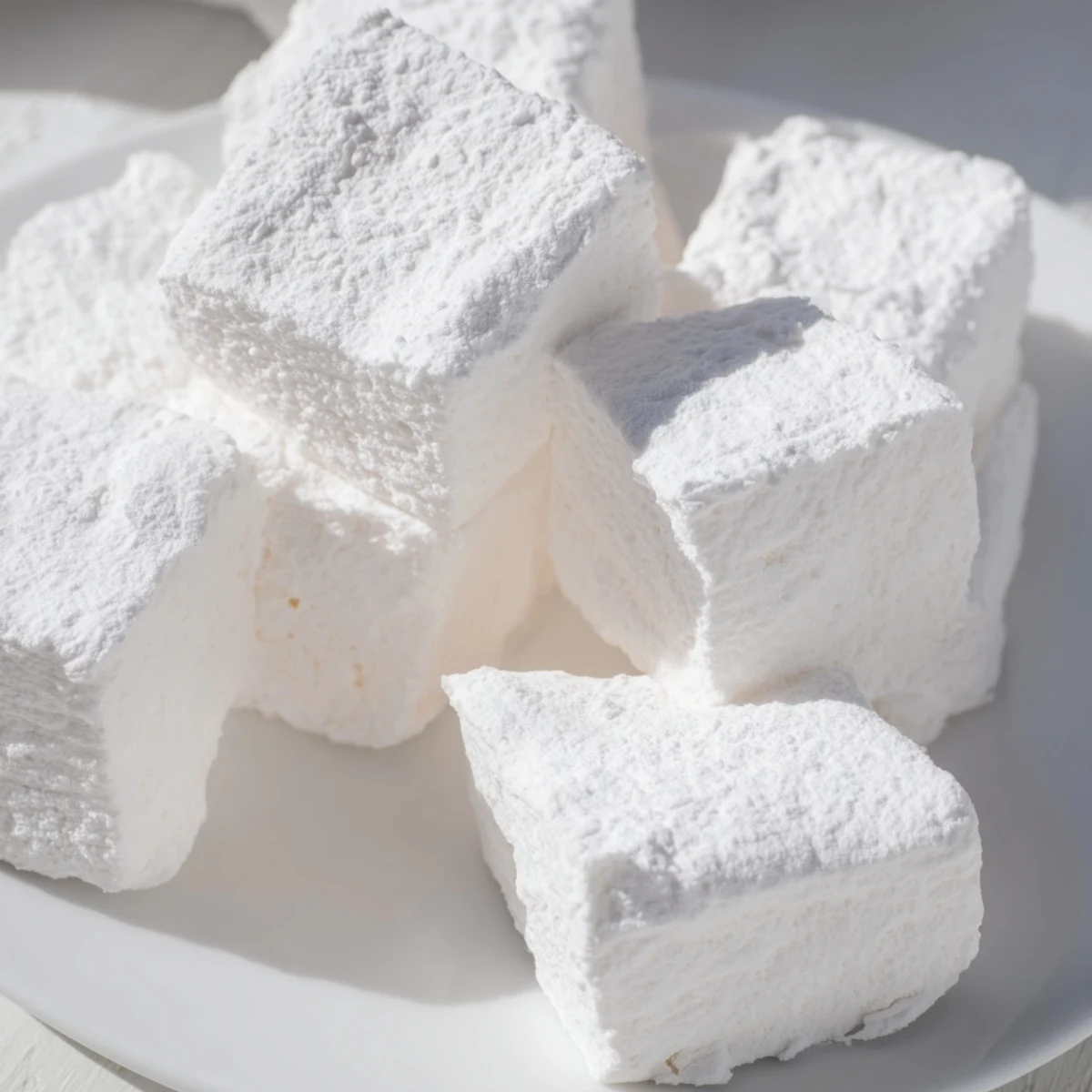 Fluffy vanilla marshmallow recipe being whipped in a stand mixer until tripled in volume