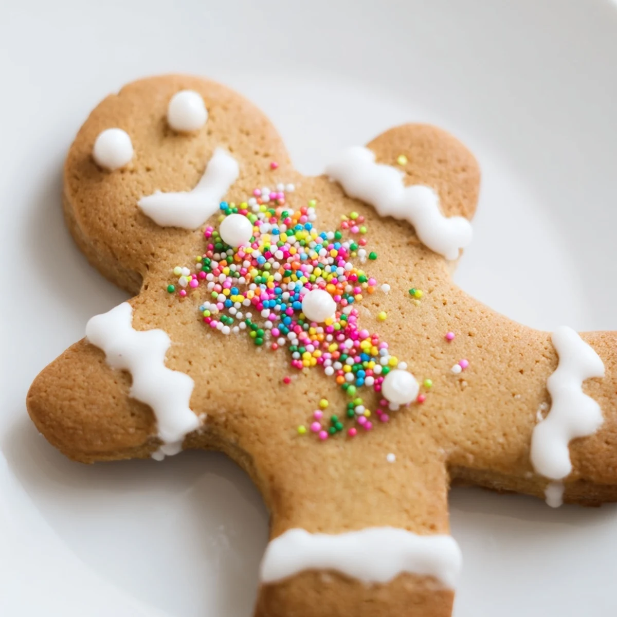 Freshly baked classic cut out gingerbread cookies arranged on a wooden board with festive holiday shapes like stars and hearts.