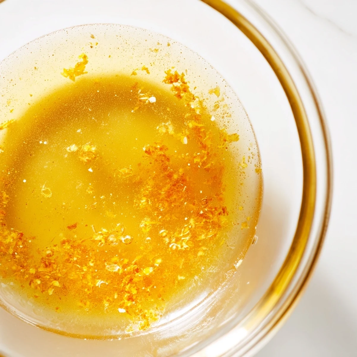 Golden citrus vinaigrette whisked to perfection in a small glass jar ready for drizzling over fresh greens