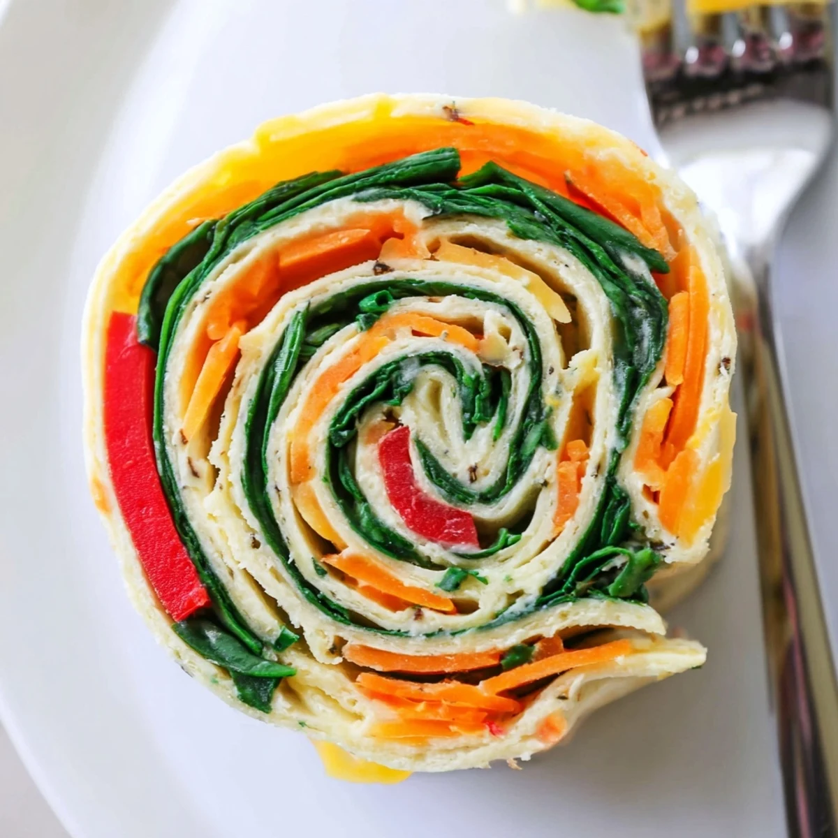 Chilled Pinwheel Sandwiches sliced into rounds, soft tortillas and crunchy veggies