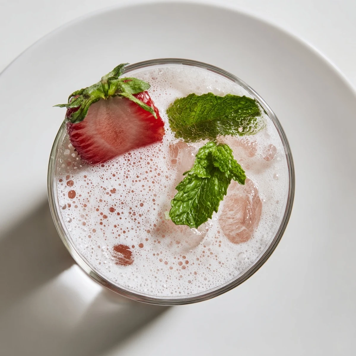 Strawberry Coconut Cooler Recipe served in chilled glasses, frothy pink, garnished with mint