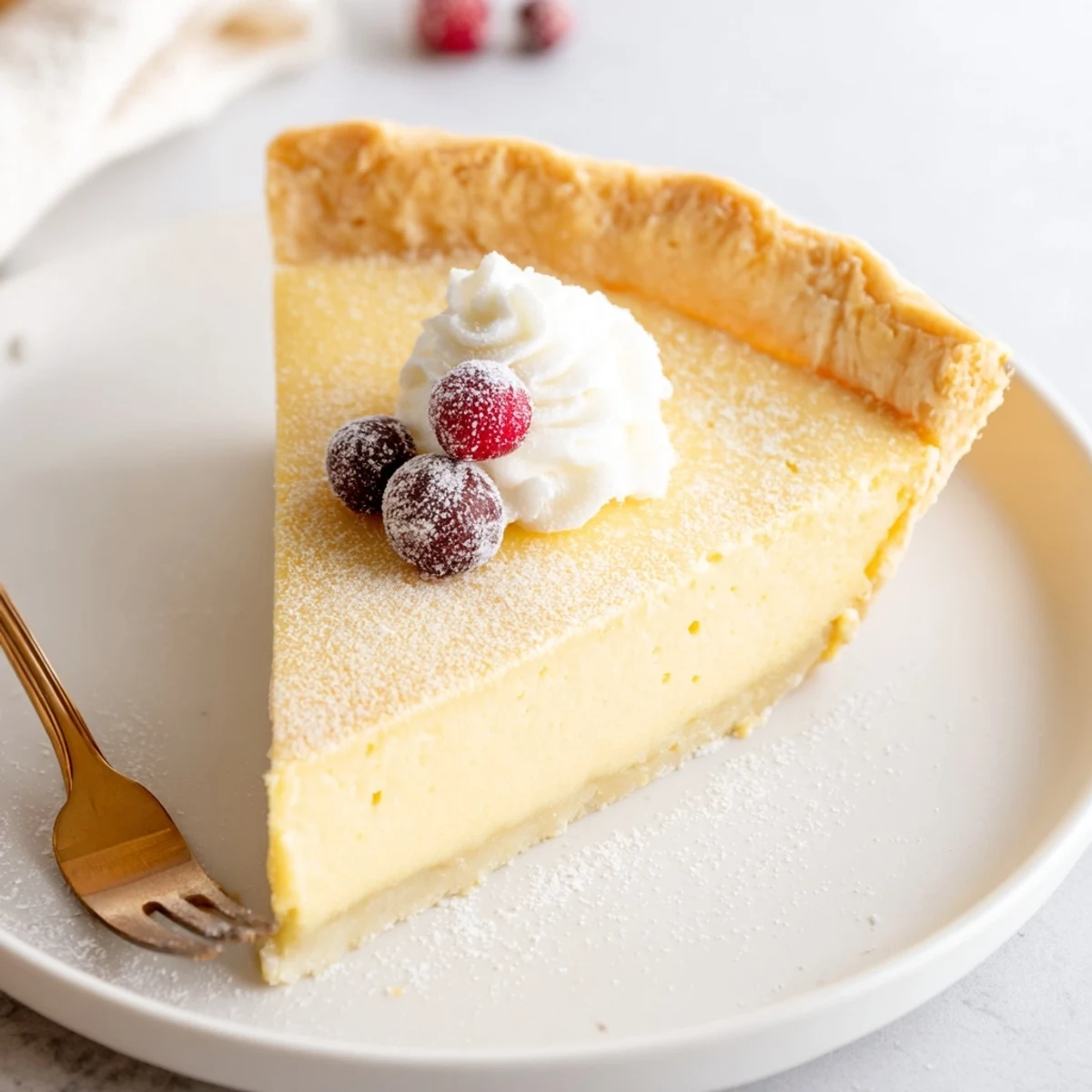 Warm-spiced Christmas Eve Custard Pie With Cinnamon Vanilla cooling on a wire rack