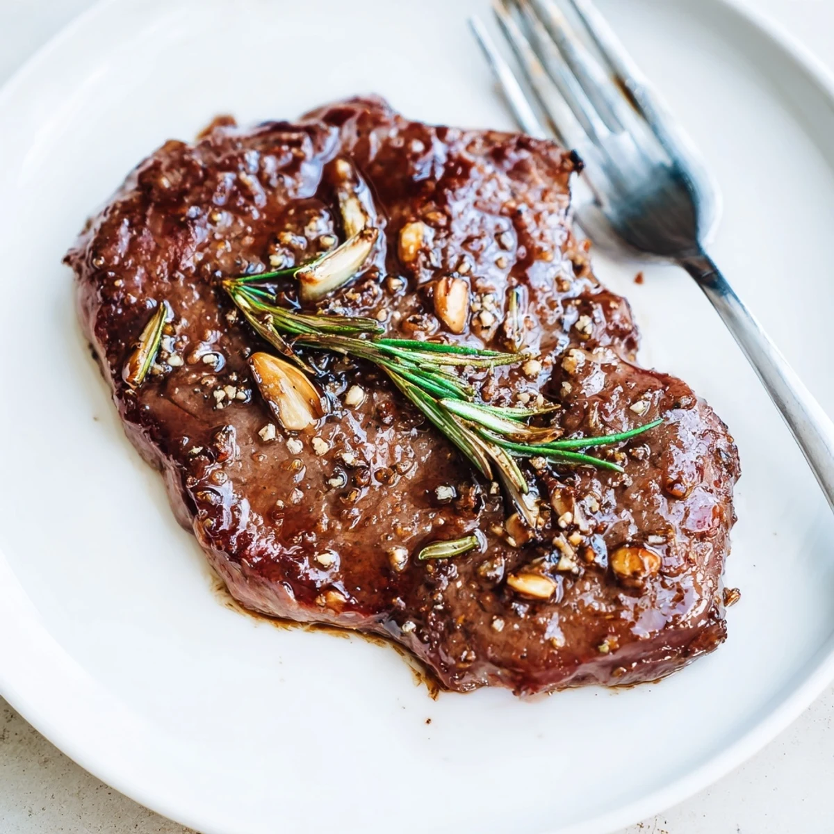Homemade Steak Marinade whisked smooth, scented with balsamic, lemon, and rosemary