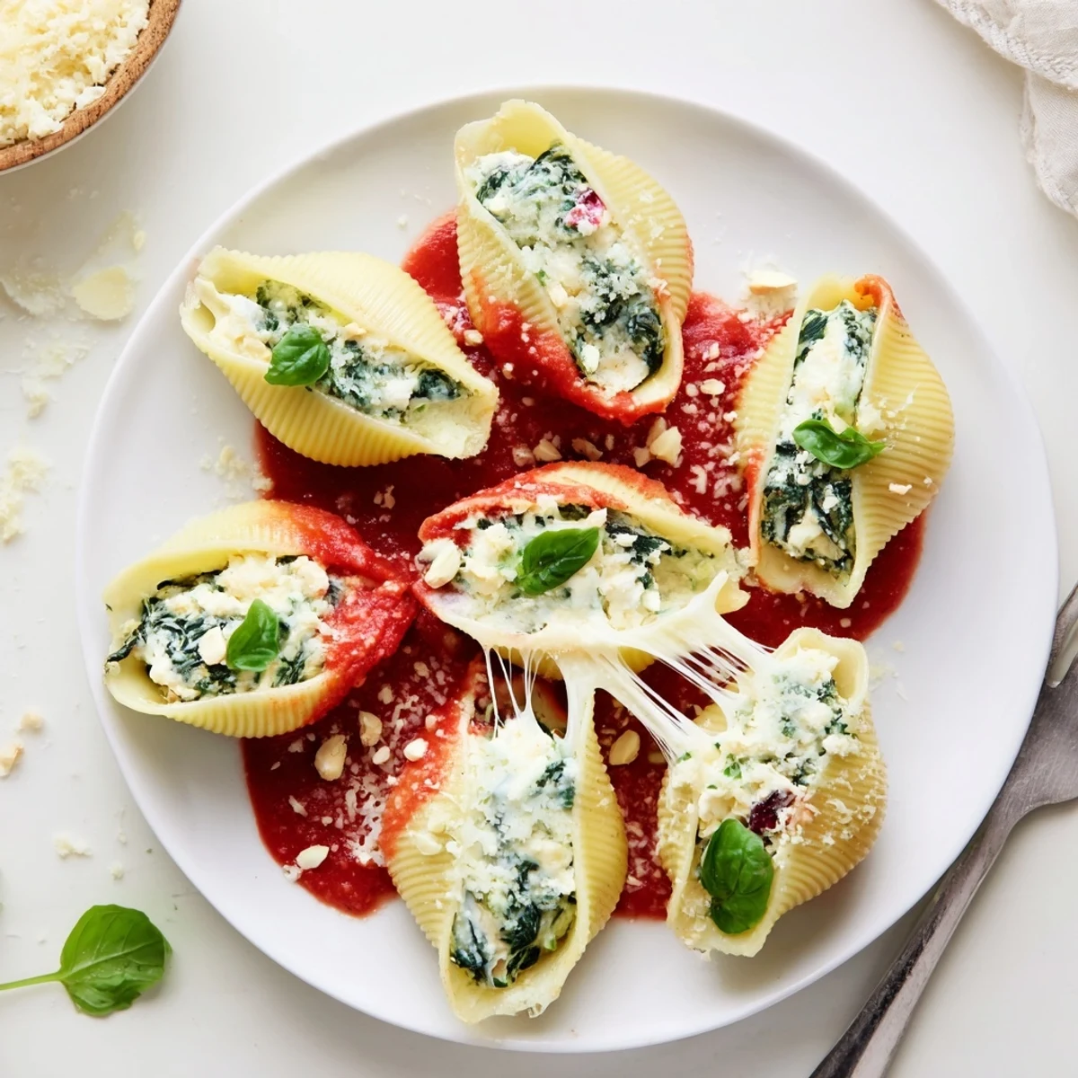 Holiday table-ready Festive Christmas Stuffed Pasta, golden cheese and nutmeg aroma