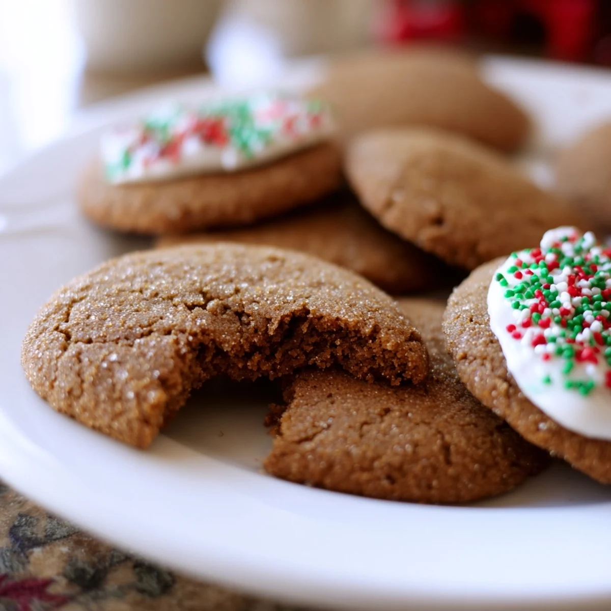 Golden brown classic cut out gingerbread cookies shaped like stars and hearts cooling on a wire rack