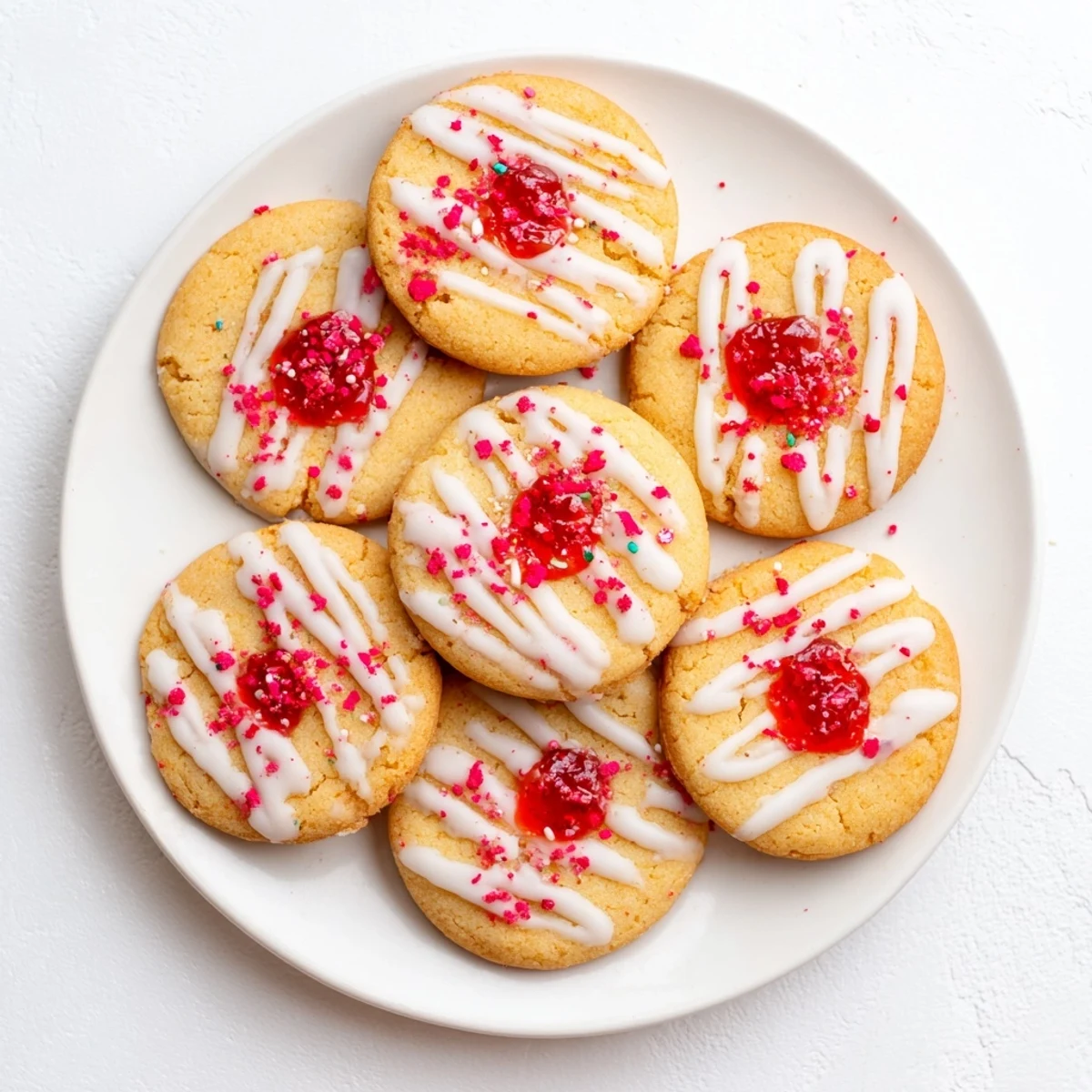 Freshly baked strawberry pop tart cookies with sweet jam filling and powdered sugar icing on wire cooling rack