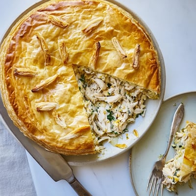 Rustic Chicken Ricotta Herb Pie